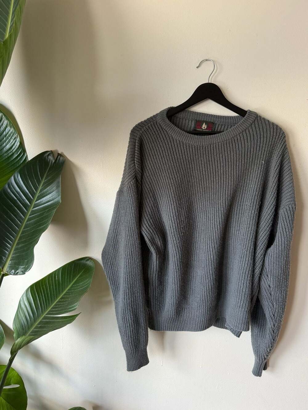 High Sierra Ribbed Knit Crewneck Sweater Gray